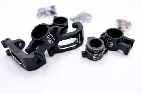 Cobra Racing Traxxas Sledge Knuckles + Hubs Combo – 7075-T6 Aluminum – Black
