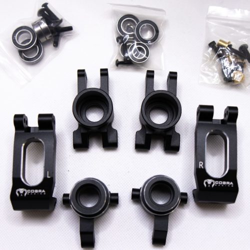 Cobra Racing Traxxas Sledge Knuckles + Hubs Combo – 7075-T6 Aluminum – Black