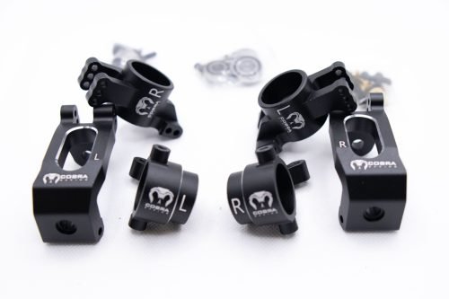 Cobra Racing Traxxas Sledge Knuckles + Hubs Combo – 7075-T6 Aluminum – Black