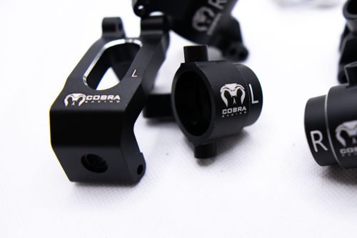 Cobra Racing Traxxas Sledge Knuckles + Hubs Combo – 7075-T6 Aluminum – Black