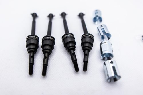 CR Traxxas MiniMaxx CVD Driveshaft Upgrade – 4PCS with Chrome Drive Cups