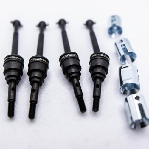 CR Traxxas MiniMaxx CVD Driveshaft Upgrade – 4PCS with Chrome Drive Cups