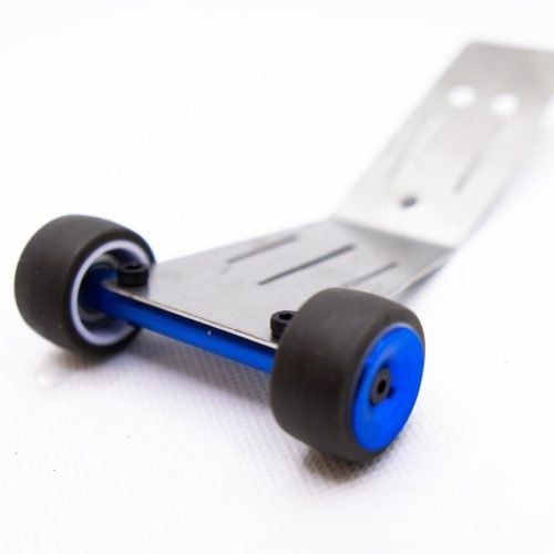CR MiniMaxx Steel Wheelie Bar - Blue with Rubber Tires