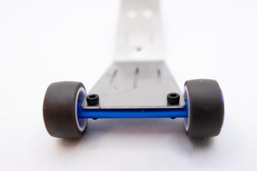 CR MiniMaxx Steel Wheelie Bar - Blue with Rubber Tires