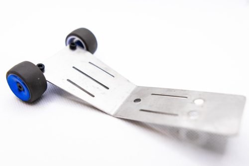 CR MiniMaxx Steel Wheelie Bar - Blue with Rubber Tires