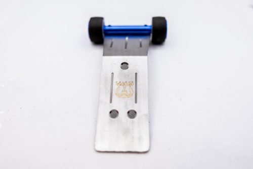 CR MiniMaxx Steel Wheelie Bar - Blue with Rubber Tires