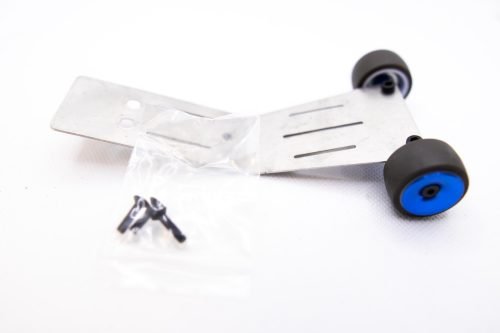 CR MiniMaxx Steel Wheelie Bar - Blue with Rubber Tires