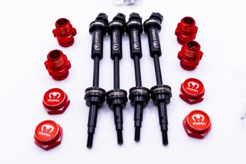 CR - EHD (6mm) CVD Driveshaft - with 17mm splined adapter - Traxxas 1/10 4WD Red