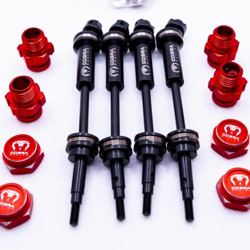 CR - EHD (6mm) CVD Driveshaft - with 17mm splined adapter - Traxxas 1/10 4WD Red