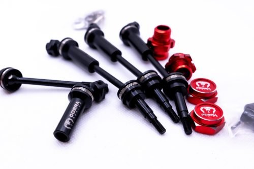 CR - EHD (6mm) CVD Driveshaft - with 17mm splined adapter - Traxxas 1/10 4WD Red