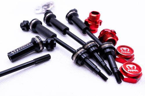 CR - EHD (6mm) CVD Driveshaft - with 17mm splined adapter - Traxxas 1/10 4WD Red