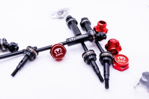 CR - EHD (6mm) CVD Driveshaft - with 17mm splined adapter - Traxxas 1/10 4WD Red