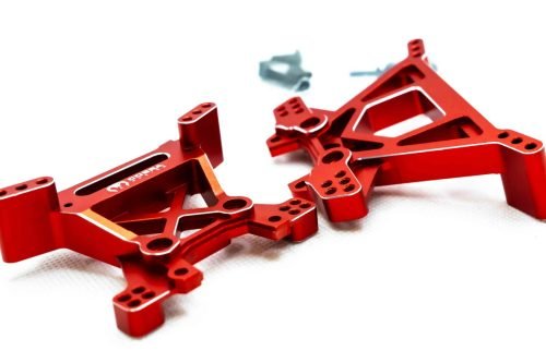 Cobra Racing EHD 7075 Aluminum Shock Towers Traxxas 4x4 Slash Rustler Stampede - Red
