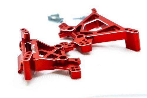 Cobra Racing EHD 7075 Aluminum Shock Towers Traxxas 4x4 Slash Rustler Stampede - Red