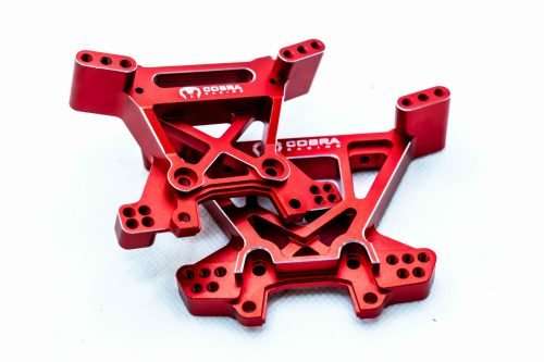 Cobra Racing EHD 7075 Aluminum Shock Towers Traxxas 4x4 Slash Rustler Stampede - Red