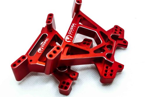 Cobra Racing EHD 7075 Aluminum Shock Towers Traxxas 4x4 Slash Rustler Stampede - Red