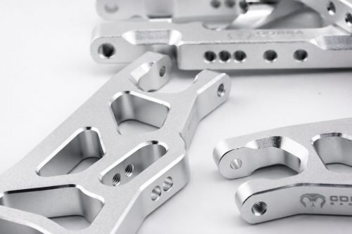 CR Traxxas 2WD HD Aluminum A-Arms fits Slash Rustler Stampede Bandit - Silver