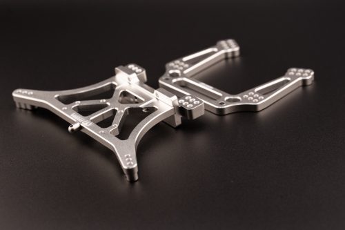 CR Traxxas 2WD Shock Towers - Fits Slash, Rustler, Stampede, Rally - Silver