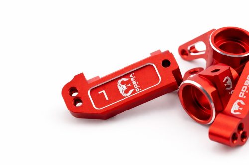 CR 2WD Aluminum Traxxas Knuckles Set (COMPLETE) Fits SLASH / Rustler - Red