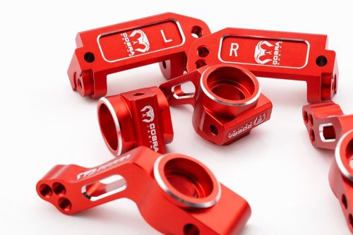 CR 2WD Aluminum Traxxas Knuckles Set (COMPLETE) Fits SLASH / Rustler - Red
