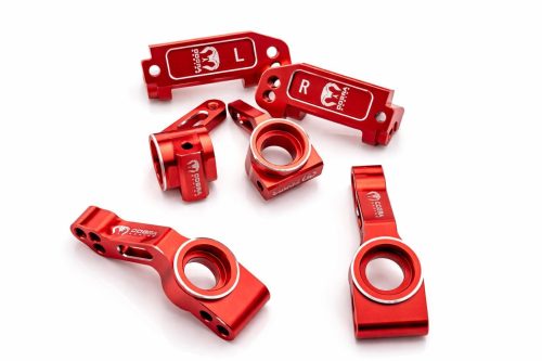 CR 2WD Aluminum Traxxas Knuckles Set (COMPLETE) Fits SLASH / Rustler - Red