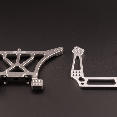 CR Traxxas 2WD Shock Towers - Fits Slash, Rustler, Stampede, Rally - Silver