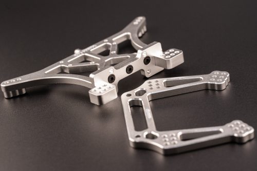 CR Traxxas 2WD Shock Towers - Fits Slash, Rustler, Stampede, Rally - Silver