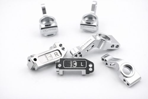 CR 2WD Aluminum Traxxas Knuckles Set (COMPLETE) Fits SLASH / Rustler - Silver