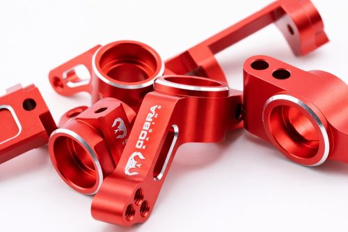 CR 2WD Aluminum Traxxas Knuckles Set (COMPLETE) Fits SLASH / Rustler - Red