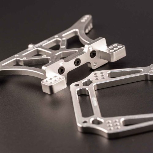 CR Traxxas 2WD Shock Towers - Fits Slash, Rustler, Stampede, Rally - Silver